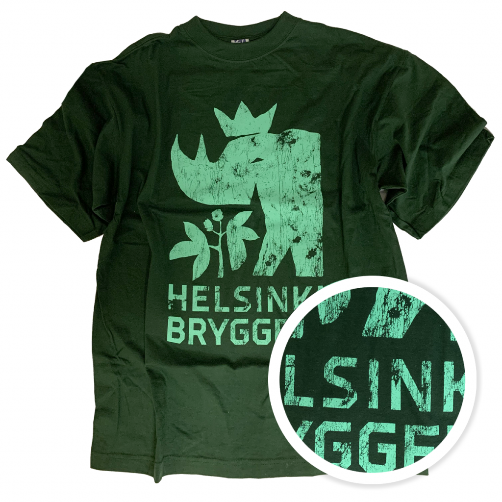 Bryggeri t-paita kulutettu ekologinen paitapainatus